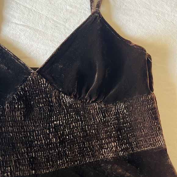Banana Republic Brown Velvet Top Sleeveless Boho sz 12 - Picture 3 of 8